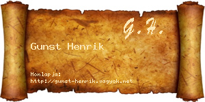 Gunst Henrik névjegykártya